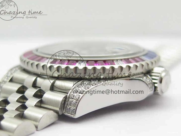 Jubilee Bezel Best II Blue Diamonds GMF Red SA3285 CHS Steel 904L Black On Dial V3 GMT-Master Bracelet Edition 0401